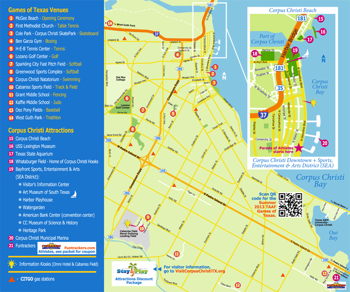 Summer 2013 TAAF Games of Texas - Venues & Attractions Map